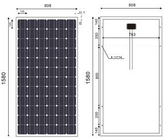 格子-接続された発電システムのための190ワットのモノクリスタル太陽モジュール